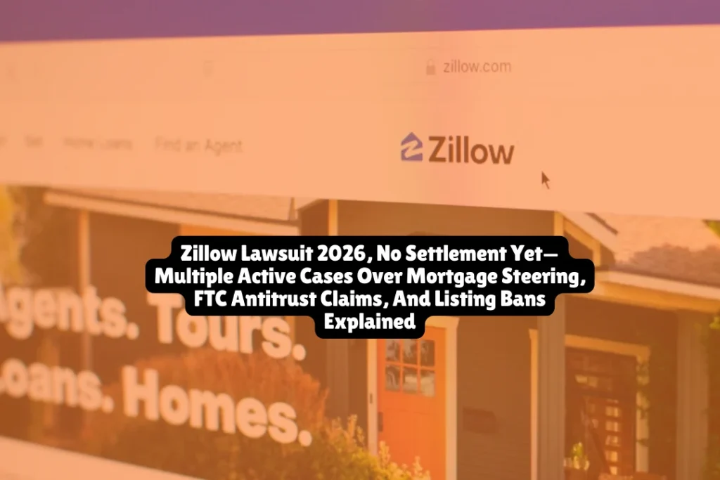 Zillow Lawsuit 2026, No Settlement Yet—Multiple Active Cases Over Mortgage Steering, FTC Antitrust Claims, And Listing Bans Explained