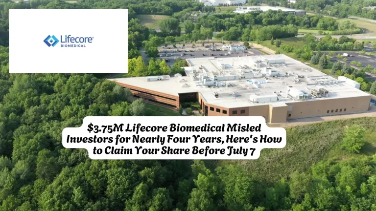 $3.75M Lifecore Biomedical Misled Investors for Nearly Four Years, Here's How to Claim Your Share Before July 7