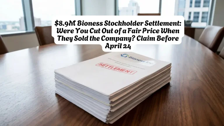 $8.9M Bioness Stockholder Settlement, Were You Cut Out of a Fair Price When They Sold the Company Claim Before April 24