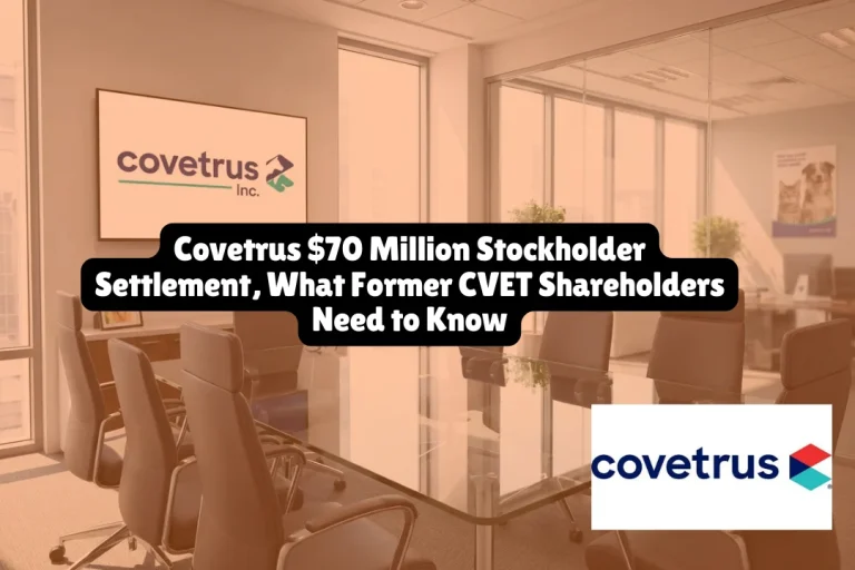 Covetrus $70 Million Stockholder Settlement: What Former CVET Shareholders Need to Know