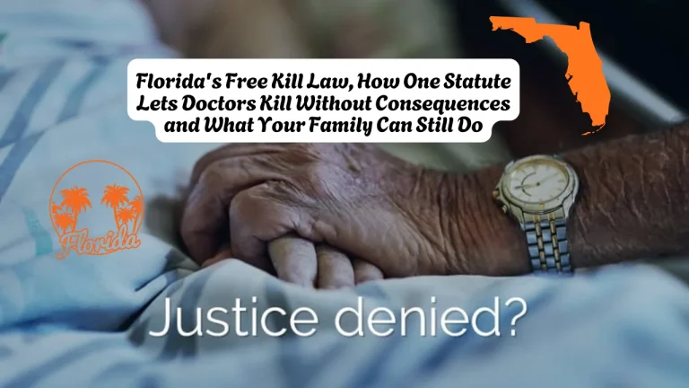 Florida's Free Kill Law, How One Statute Lets Doctors Kill Without Consequences and What Your Family Can Still Do