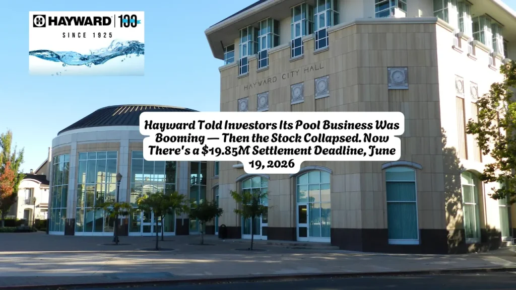 Hayward Told Investors Its Pool Business Was Booming — Then the Stock Collapsed. Now There's a $19.85M Settlement Deadline, June 19, 2026