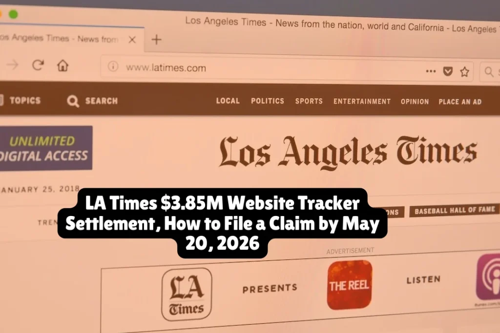 LA Times $3.85M Website Tracker Settlement, How to File a Claim by May 20, 2026
