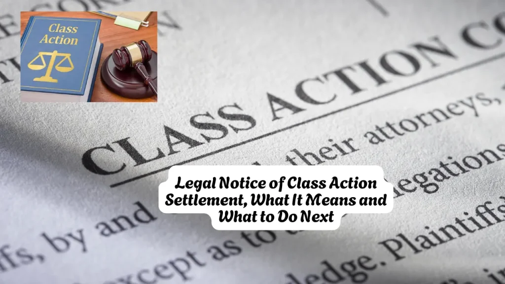 Legal Notice of Class Action Settlement, What It Means and What to Do Next