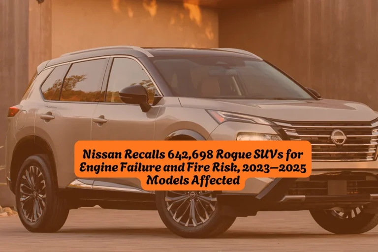 Nissan Recalls 642,698 Rogue SUVs for Engine Failure and Fire Risk, 2023–2025 Models Affected 6 Nissan Recalls 642,698 Rogue SUVs for Engine Failure and Fire Risk, 2023–2025 Models Affected