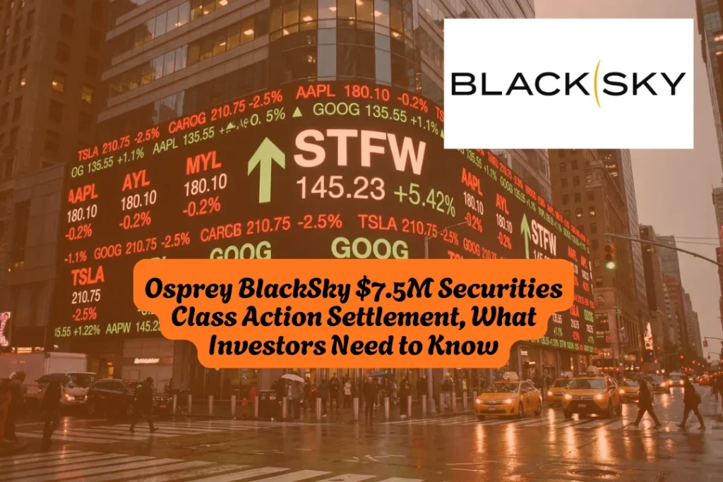 Osprey BlackSky $7.5M Securities Class Action Settlement, Claim Deadline is June 19, 2026