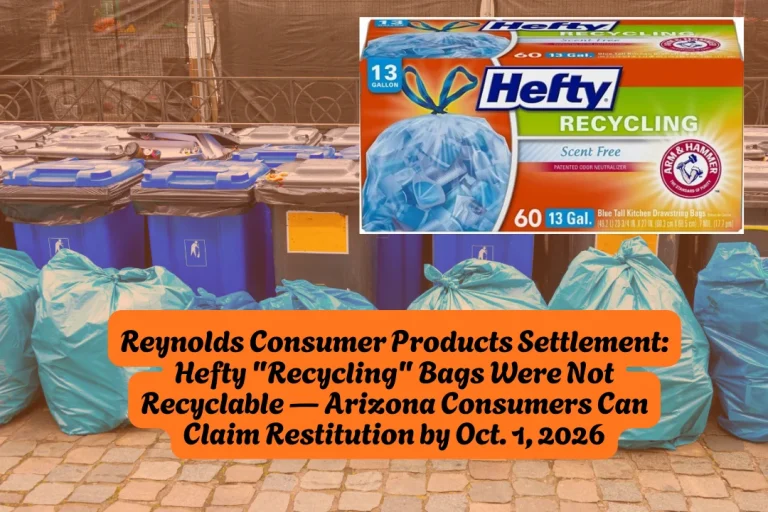 Reynolds Consumer Products Settlement, Hefty "Recycling" Bags Were Not Recyclable, Arizona Consumers Can Claim Restitution by Oct. 1, 2026