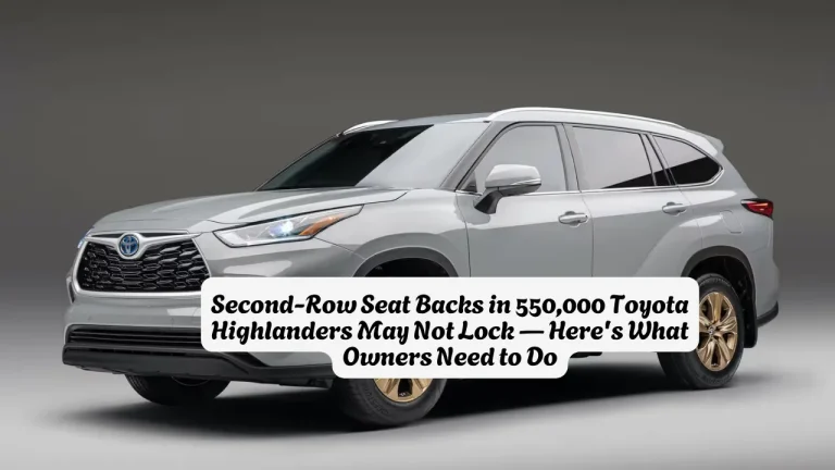 Second-Row Seat Backs in 550,000 Toyota Highlanders May Not Lock — Here's What Owners Need to Do