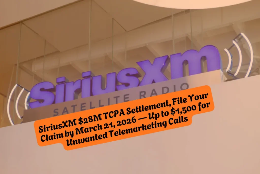 SiriusXM $28M TCPA Settlement, File Your Claim by March 21, 2026 — Up to $1,500 for Unwanted Telemarketing Calls