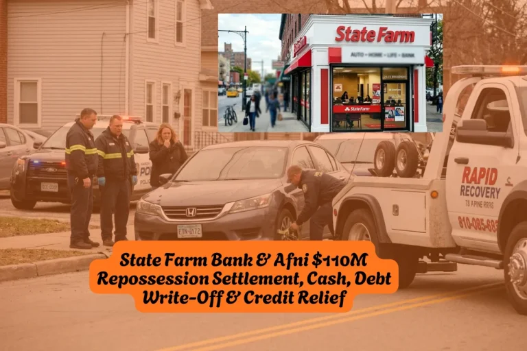 State Farm Bank & Afni $110M Repossession Settlement, Cash, Debt Write-Off & Credit Relief