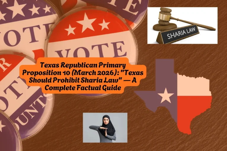 Texas Republican Primary Proposition 10 March 2026, Texas Should Prohibit Sharia Law A Complete Factual Guide