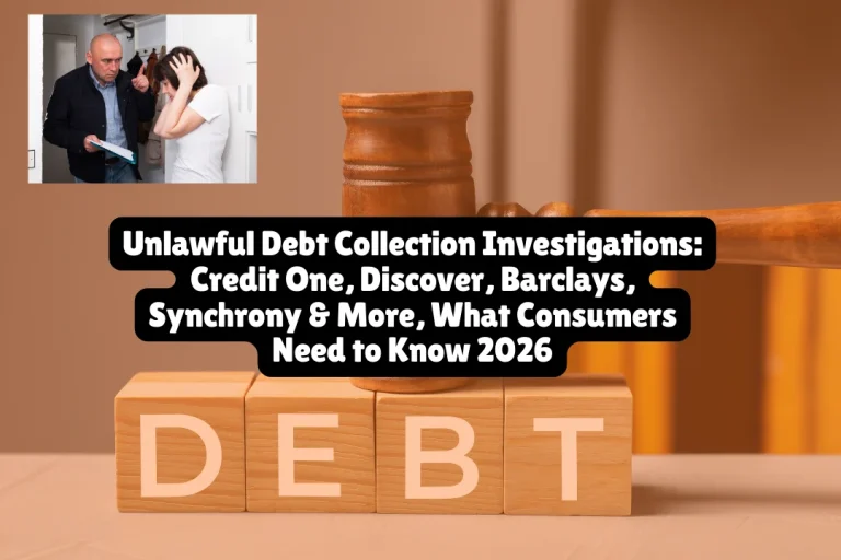 Unlawful Debt Collection Investigations, Credit One, Discover, Barclays, Synchrony & More What Consumers Need to Know 2026