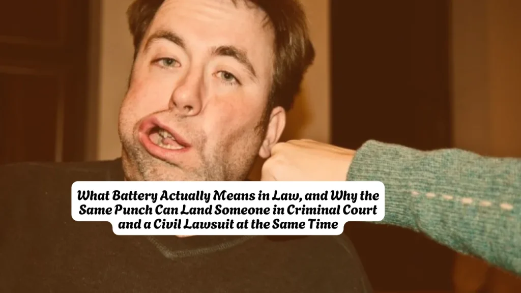 What Battery Actually Means in Law, and Why the Same Punch Can Land Someone in Criminal Court and a Civil Lawsuit at the Same Time