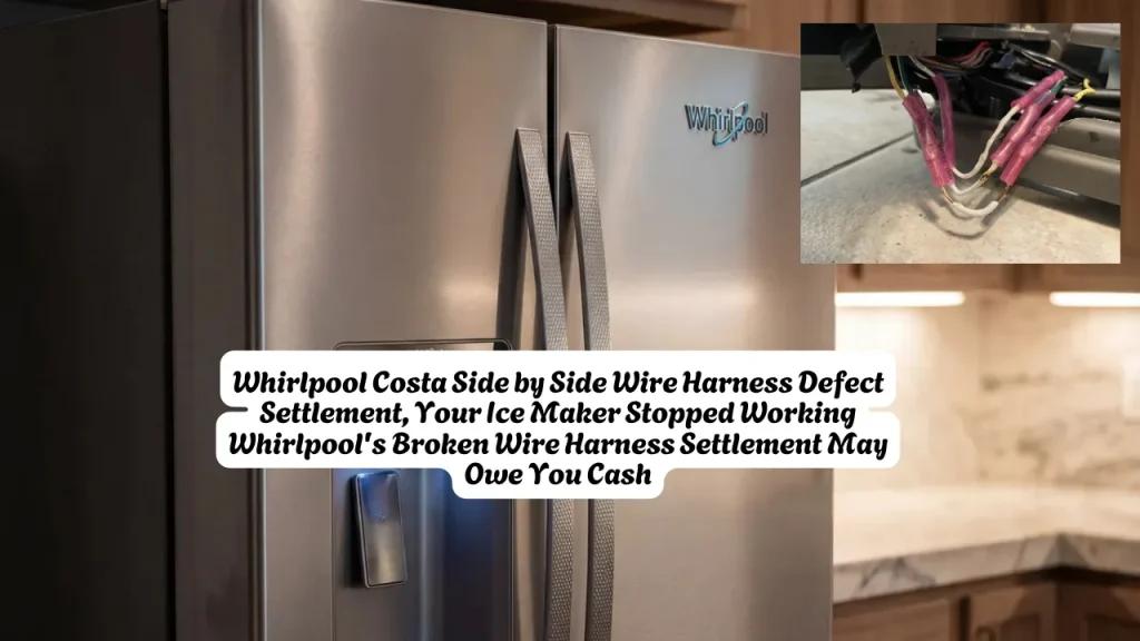 Whirlpool Costa Side by Side Wire Harness Defect Settlement, Your Ice Maker Stopped Working Whirlpool's Broken Wire Harness Settlement 1 Whirlpool Costa Side by Side Wire Harness Defect Settlement, Your Ice Maker Stopped Working Whirlpool's Broken Wire Harness Settlement May Owe You Cash