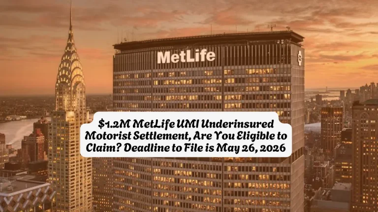 $1.2M MetLife UMI Underinsured Motorist Settlement, Are You Eligible to Claim Deadline to File is May 26, 2026