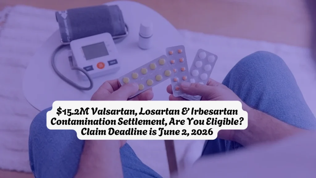 $15.2M Valsartan, Losartan & Irbesartan Contamination Settlement, Are You Eligible? Claim Deadline is June 2, 2026