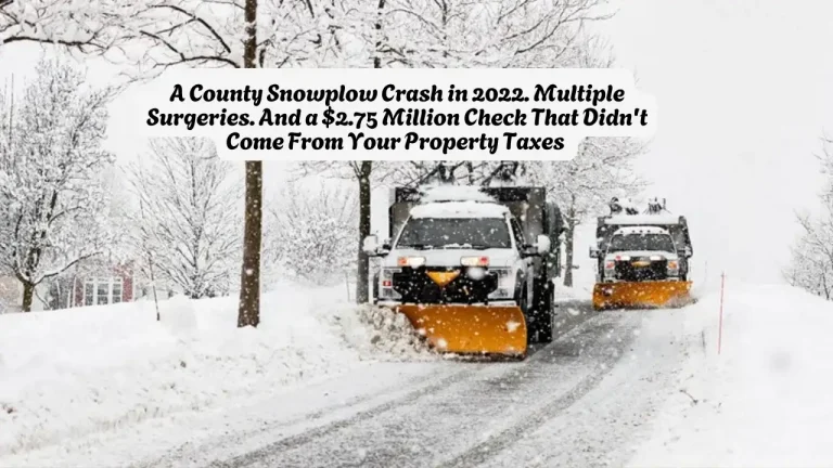 A County Snowplow Crash in 2022. Multiple Surgeries. And a $2.75 Million Check That Didn't Come From Your Property Taxes