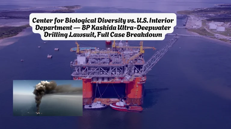 Center for Biological Diversity vs. U.S. Interior Department — BP Kaskida Ultra-Deepwater Drilling Lawsuit, Full Case Breakdown