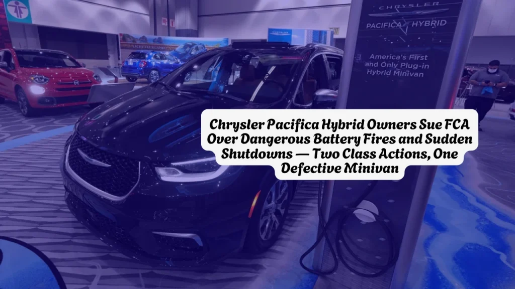 Chrysler Pacifica Hybrid Owners Sue FCA Over Dangerous Battery Fires and Sudden Shutdowns — Two Class Actions, One Defective Minivan
