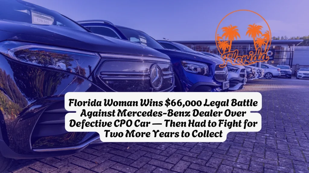 Florida Woman Wins $66,000 Legal Battle Against Mercedes-Benz Dealer Over Defective CPO Car — Then Had to Fight for Two More Years to Collect