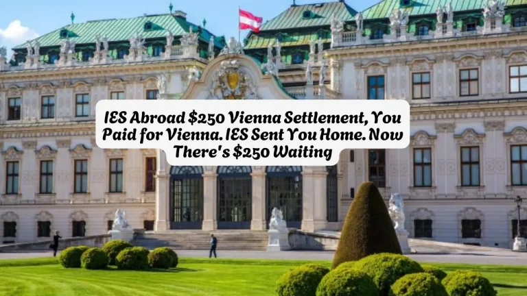 IES Abroad $250 Vienna Settlement, You Paid for Vienna. IES Sent You Home. Now There's $250 Waiting