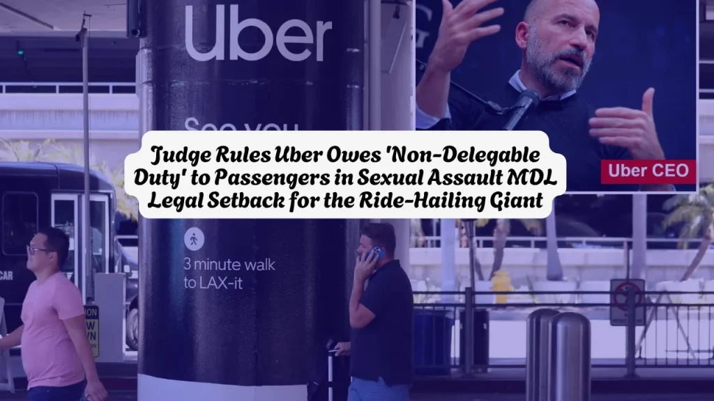 Judge Rules Uber Owes 'Non-Delegable Duty' to Passengers in Sexual Assault MDL Legal Setback for the Ride-Hailing Giant
