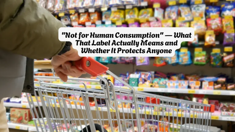 Not for Human Consumption What That Label Actually Means and Whether It Protects Anyone
