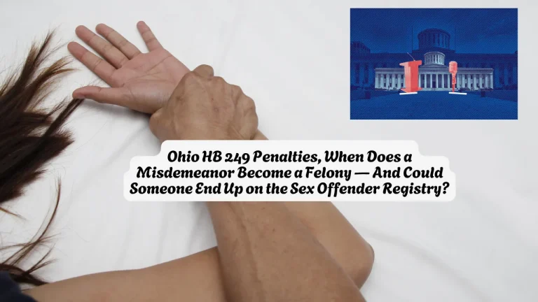 Ohio HB 249 Penalties, When Does a Misdemeanor Become a Felony And Could Someone End Up on the Sex Offender Registry?