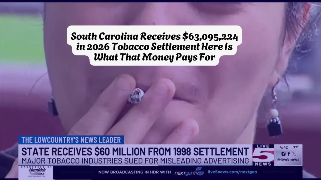 South Carolina Receives $63,095,224 in 2026 Tobacco Settlement Here Is What That Money Pays For
