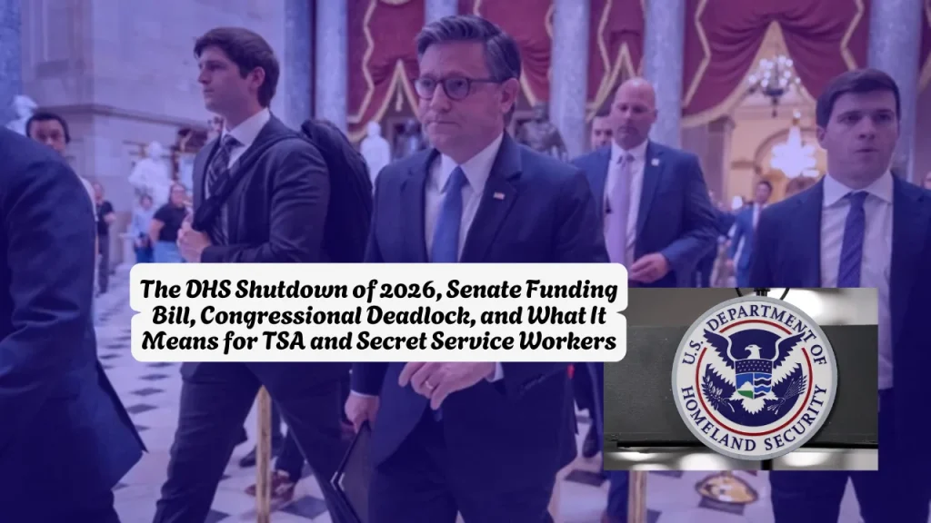 DHS Shutdown of 2026, Senate Funding Bill, Congressional Deadlock, and What It Means for TSA and Secret Service Workers