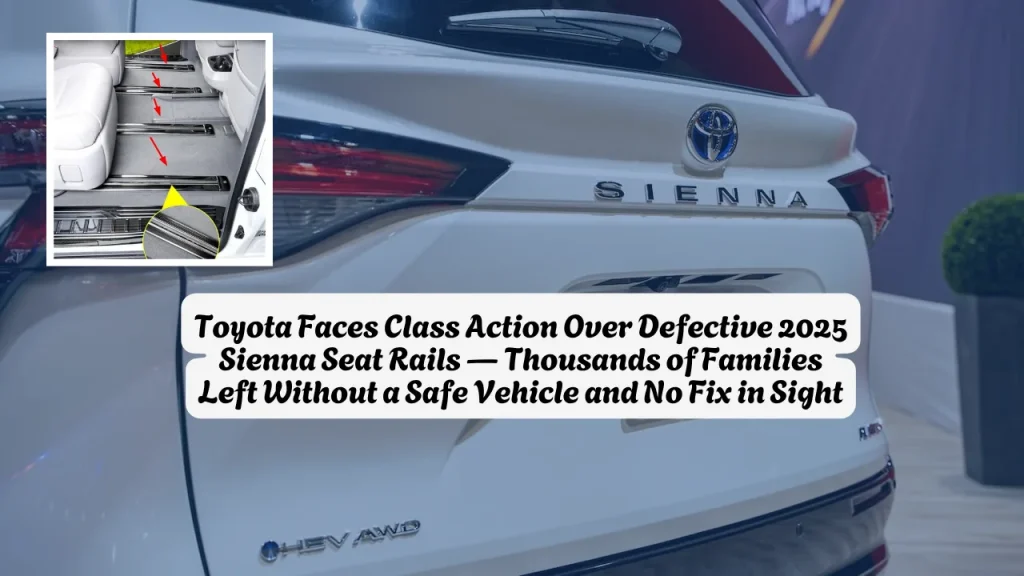Toyota Faces Class Action Over Defective 2025 Sienna Seat Rails — Thousands of Families Left Without a Safe Vehicle and No Fix in Sight