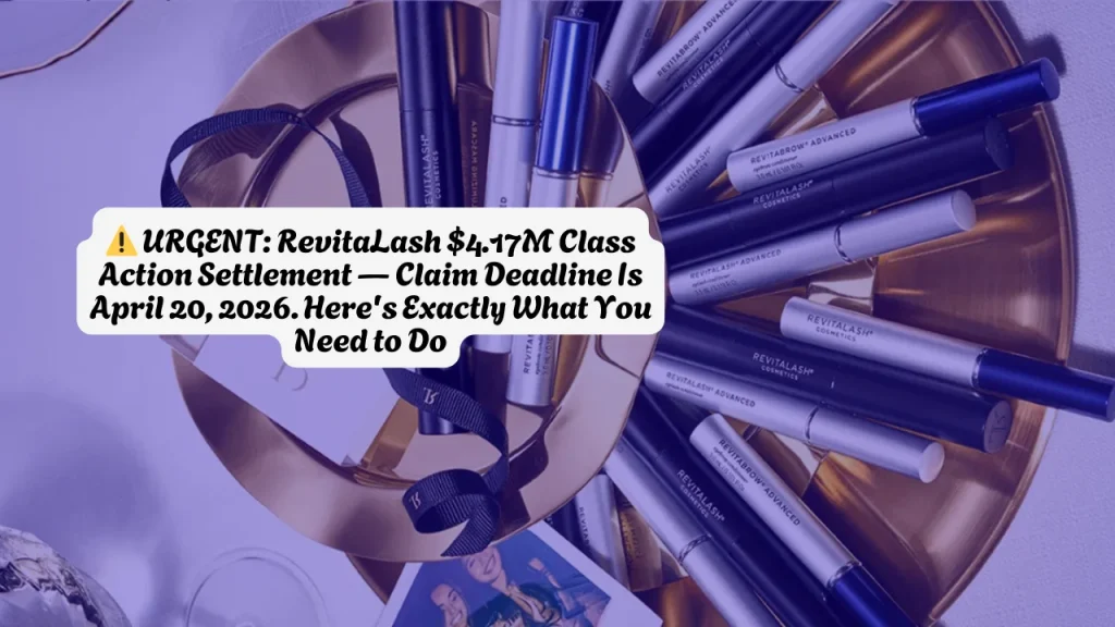 URGENT RevitaLash $4.17M Class Action Settlement — Claim Deadline Is April 20, 2026. Here's Exactly What You Need to Do