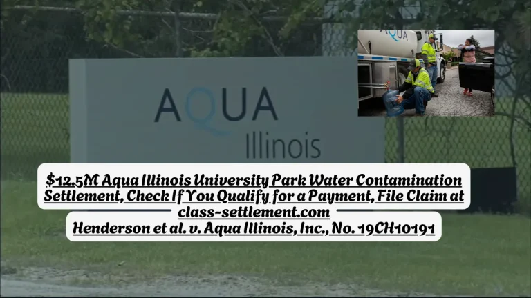 $12.5M Aqua Illinois University Park Water Contamination Settlement, Check If You Qualify for a Payment, File Claim at class-settlement.com