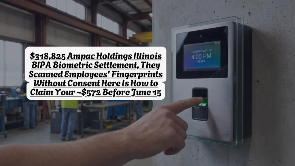 $318,825 Ampac Holdings Illinois BIPA Biometric Settlement, They Scanned Employees' Fingerprints Without Consent Here Is How to Claim Your ~$572 Before June 15
