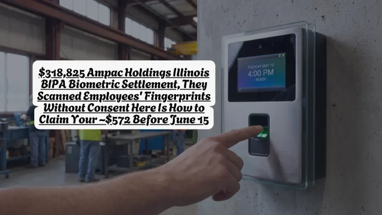 $318,825 Ampac Holdings Illinois BIPA Biometric Settlement, They Scanned Employees' Fingerprints Without Consent Here Is How to Claim Your ~$572 Before June 15