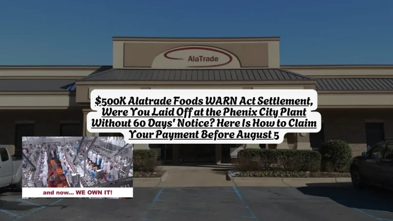 $500K Alatrade Foods WARN Act Settlement, Were You Laid Off at the Phenix City Plant Without 60 Days' Notice? Here Is How to Claim Your Payment Before August 5