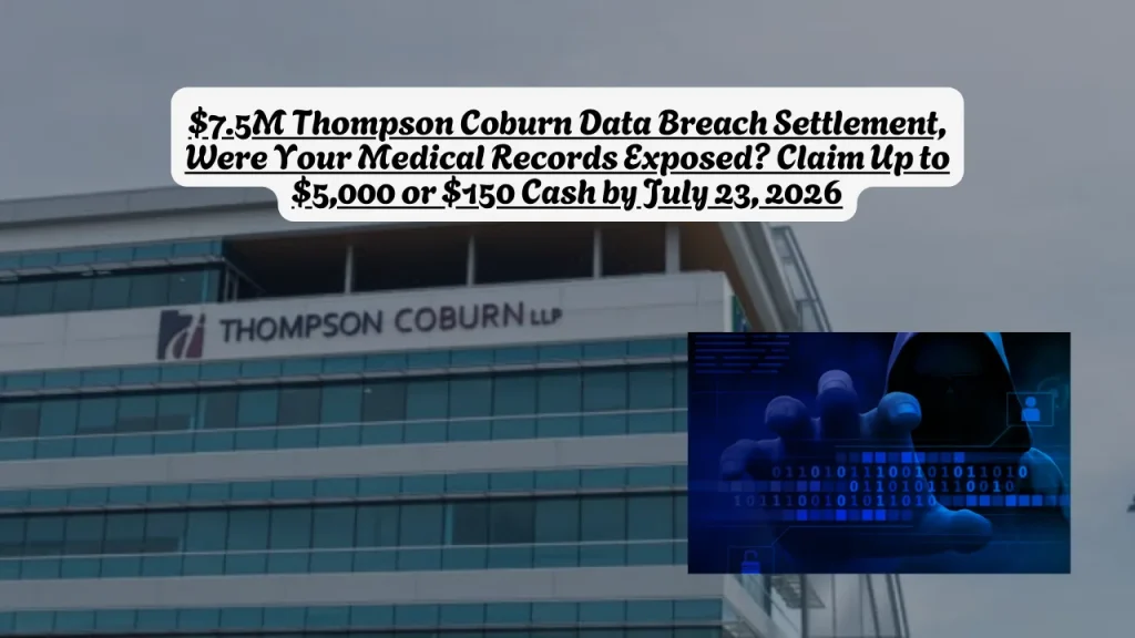 $7.5M Thompson Coburn Data Breach Settlement, Were Your Medical Records Exposed? Claim Up to $5,000 or $150 Cash by July 23, 2026
