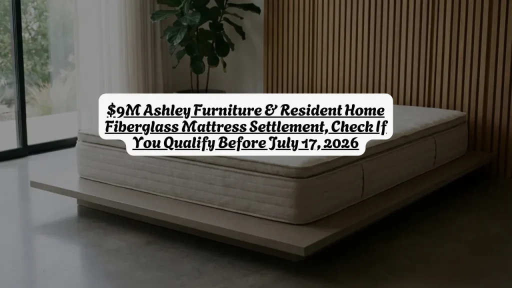 $9M Ashley Furniture & Resident Home Fiberglass Mattress Settlement, Check If You Qualify Before July 17, 2026