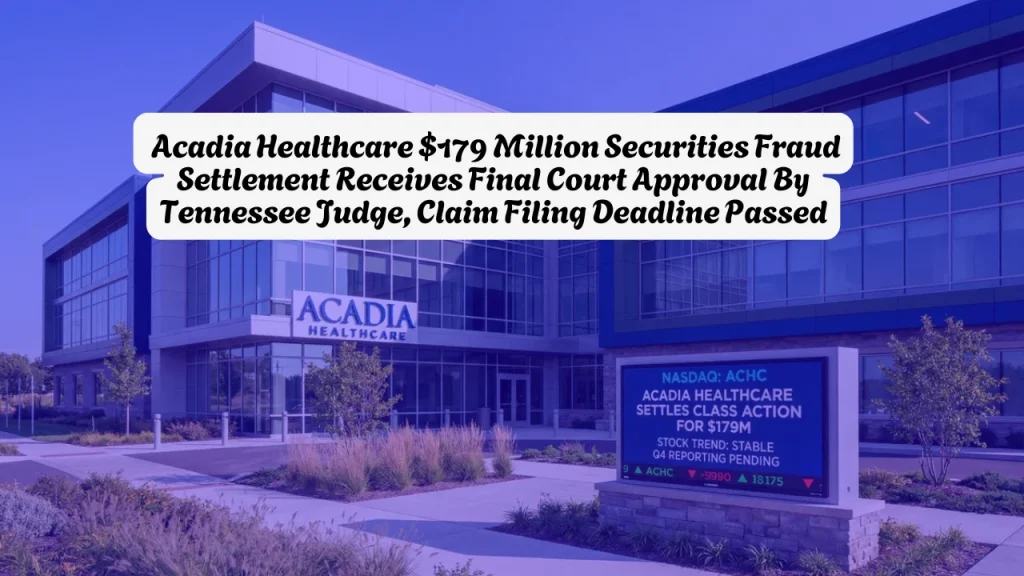 Acadia Healthcare $179 Million Securities Fraud Settlement Receives Final Court Approval By Tennessee Judge, Claim Filing Deadline Passed