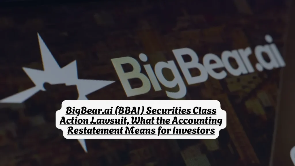 BigBear.ai (BBAI) Securities Class Action Lawsuit, What the Accounting Restatement Means for Investors