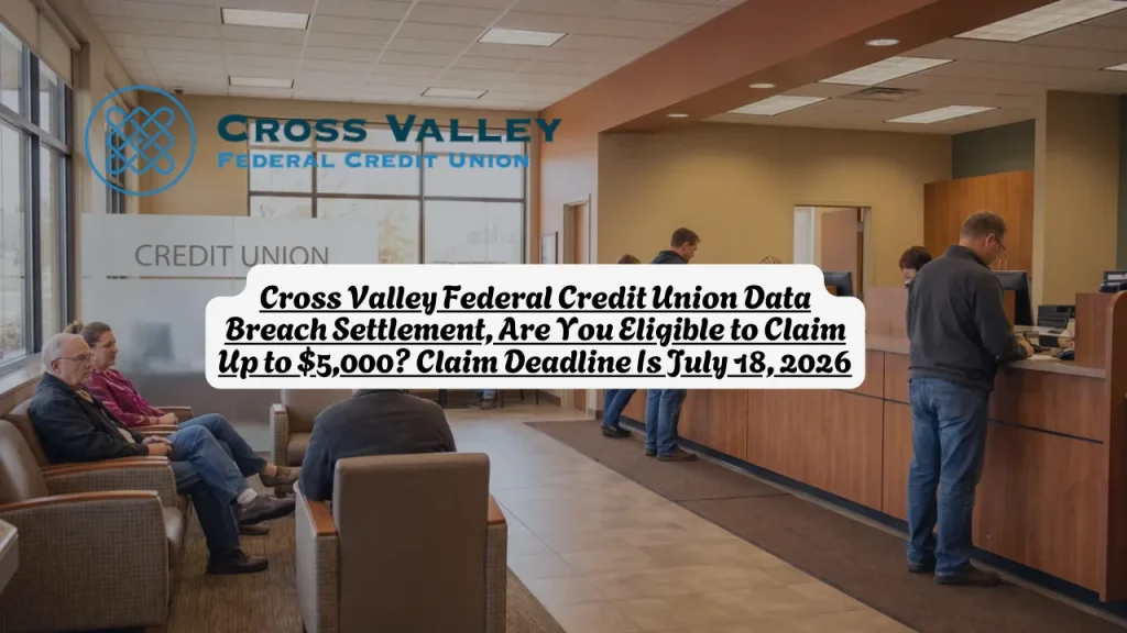 Cross Valley Federal Credit Union Data Breach Settlement, Are You Eligible to Claim Up to $5,000? Claim Deadline Is July 18, 2026