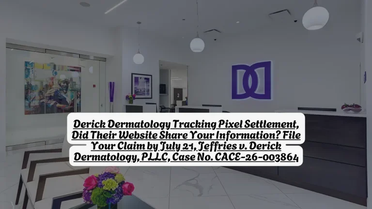 Derick Dermatology Tracking Pixel Settlement, Did Their Website Share Your Information? File Your Claim by July 21, Jeffries v. Derick Dermatology, PLLC, Case No. CACE-26-003864