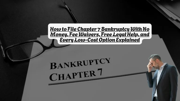 How to File Chapter 7 Bankruptcy With No Money, Fee Waivers, Free Legal Help, and Every Low-Cost Option Explained
