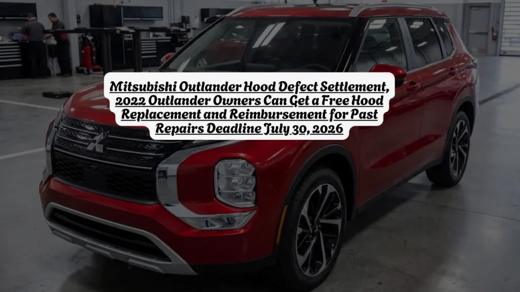 Mitsubishi Outlander Hood Defect Settlement, 2022 Outlander Owners Can Get a Free Hood Replacement and Reimbursement for Past Repairs Deadline July 30, 2026