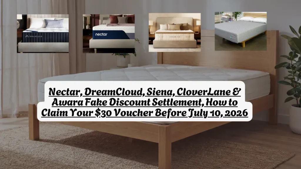 Nectar, DreamCloud, Siena, CloverLane & Awara Fake Discount Settlement, How to Claim Your $30 Voucher Before July 10, 2026