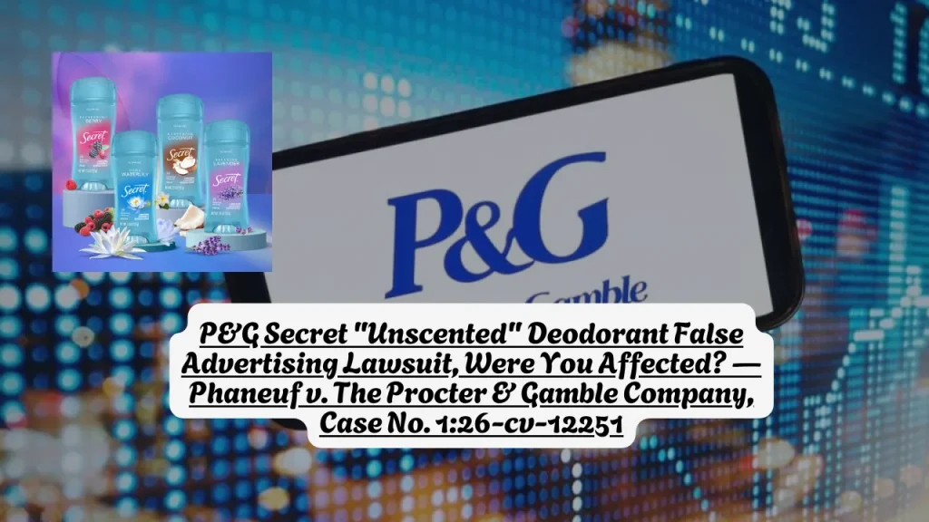 P&G Secret "Unscented" Deodorant False Advertising Lawsuit, Were You Affected? Phaneuf v. The Procter & Gamble Company, Case No. 1:26-cv-12251