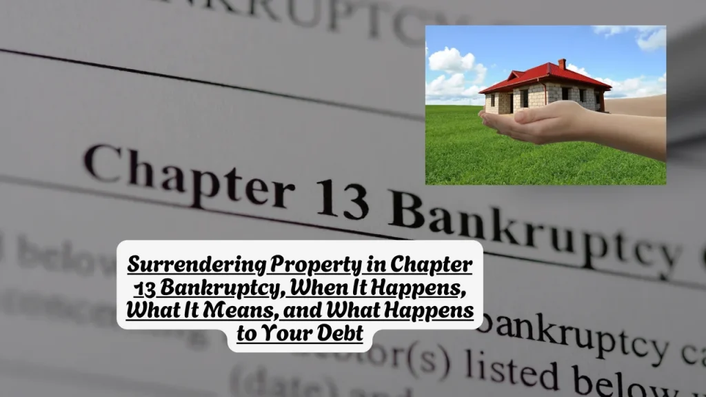 Surrendering Property in Chapter 13 Bankruptcy, When It Happens, What It Means, and What Happens to Your Debt