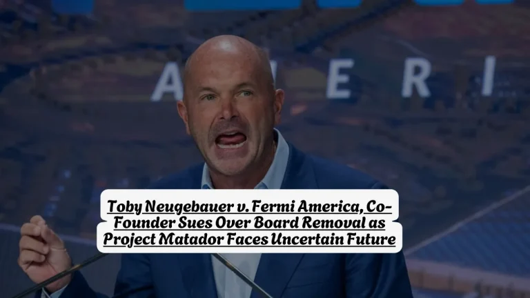 Toby Neugebauer v. Fermi America, Co-Founder Sues Over Board Removal as Project Matador Faces Uncertain Future