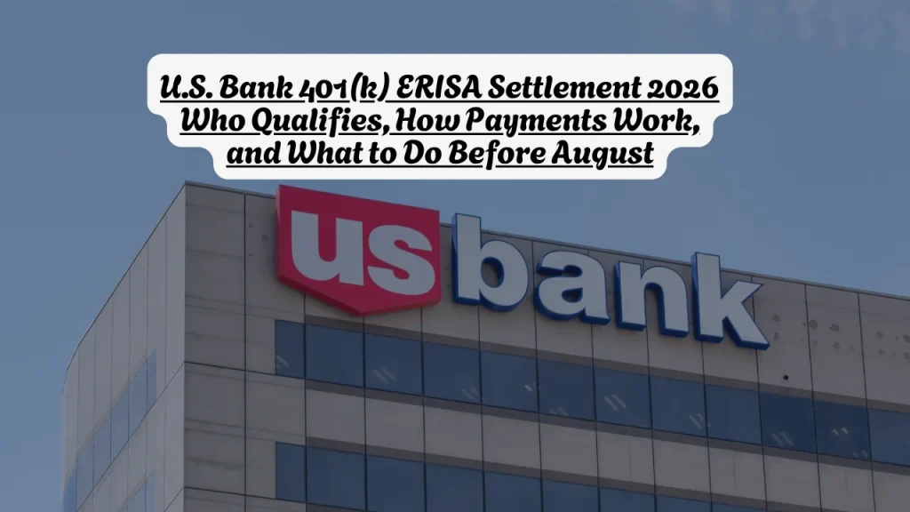 U.S. Bank $250K 401(k) ERISA Settlement 2026 Who Qualifies, How Payments Work, and What to Do Before August