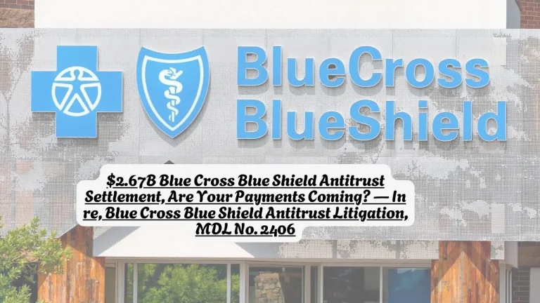 $2.67B Blue Cross Blue Shield Antitrust Settlement, Are Your Payments Coming — In re, Blue Cross Blue Shield Antitrust Litigation, MDL No. 2406